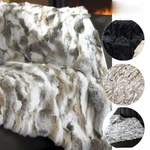 Natural Luxury Rabbitd Hide Fur Warm Throw Bedspread Blanket Carpet King Queen. Fixed Price $206.99.