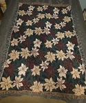 Chatham Poinsettia Tapestry Throw Blanket Holiday Decor 66X46 With Fringe Trim. Fixed Price $20.67.