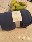 Blue Chenille Throw Blanket W/ Faux Shearling Reverse By Threshold 50X70 New. Fixed Price $19.99.