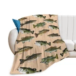 Fish Bass Flannel Fleece Throw Blanket Soft Warm Ocean Animal 50X40 Inch. Fixed Price $35.78.