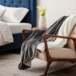 Jml Sherpa Flannel Fleece Reversible Blanket Extra Soft Brush Fabric Twin Throw. Fixed Price $27.99.