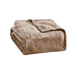 96672 Armani Amrani Bed Cover Embossed Blanket Queen Size - Taupe. Fixed Price $43.64.