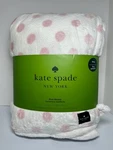Kate Spade King Blanket Pink Polka Dots Fleece Plush 112 X92 New. Fixed Price $89.99.