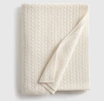 Nwot Quince Cable Knit Cashmere Throw 50 X 70 Ivory. Fixed Price $119.99.