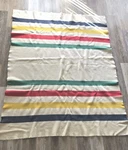 Vintage Hudson's Bay Point Wool Blanket Heavyweight Twin 60X74 England. Fixed Price $174.99.