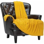 Chanasya Luxurious Chevron Plush Throw Blanket Cozy Warm Yellow Golden Fuzzy. Fixed Price $18.99.