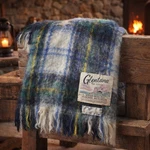 Vintage Glentana Mohair Wool Throw Blanket Plaid Scotland 36X47. Fixed Price $75.00.