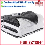 Heated Blanket 72"X84" Full Size, Dual-sided With Soft Flannel & Sherpa Fabric. Fixed Price $50.52.