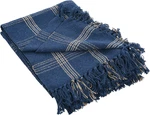 Creative Co-op Recycled Cotton Blend Throw Blanket With Fringe, Blue Plaid. Fixed Price $32.51.