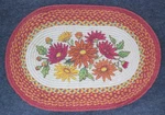 Earth Rugs Braided Jute Oval Throw Red Orange Mum Daisy Cottagecore Country. Fixed Price $29.98.