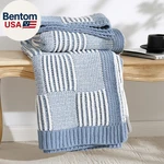 Checkered Knit Throw Blanket For Couch, Chenille Texture Decorative Soft. Fixed Price $60.00.