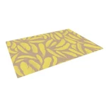 Kess Inhouse Skye Zambrana "yellow Feather" Tan Gold Indoor/outdoor Floor Mat. Fixed Price $169.99.