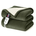 Electric Heated Throw Blanket Sherpa 50"X60" Green Machine Washable Se.... Fixed Price $41.55.