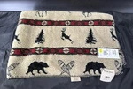 Woolrich Reversible Fleece Throw Blanket Brown Plaid Moose Lodge Nwt. Fixed Price $43.95.