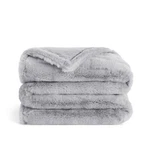 Luxe Faux Fur Grey Throw Blanket, Jacquard Texture, Oversized 50X70 In., Plush. Fixed Price $59.99.