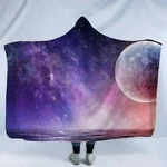The Moon And Milky Way 3D Hooded Blanket Wearable Flannel Throw Cloak. Fixed Price $56.49.