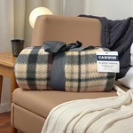 New Cannon Neutral Plaid Fleece Throw 50X60" Blue-gray, Beige. Fixed Price $17.99.