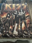 Kiss Woven Tapestry Throw Blanket / Wall Hanging 50X69" Vintage Design Clean. Fixed Price $35.00.