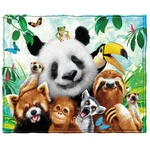 Dawhud Direct Fleece Throw 50X60 Blanket Multicolor Zoo Animals Selfie New. Fixed Price $19.54.