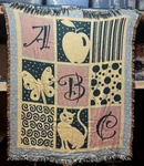 Simply Home Abc Apple Butterfly Cat Afghan Throw Blanket 50" X 60" Brand New. Fixed Price $39.99.