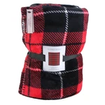 Victorias Secret Cozy Plush Throw Blanket Red Black Plaid Fleece Sherpa 50 X 60. Fixed Price $39.99.