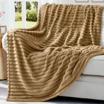 Decoruhome Soft Fleece Brown Throw Blanket For Couch, Cozy Fluffy Plush Flann.... Fixed Price $30.99.