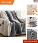 Heated Blanket, Electric Throw, Soft, Warm, Reversible Plush - Sherpa, .... Fixed Price $66.55.