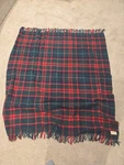 Vtg Ll Bean Red Green Plaid Wool Throw Blanket Approx 4 3 Feet #S65. Fixed Price $49.99.