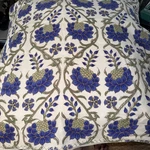 John Robshaw Euro Sham + Feather Insert Gajra Azure Cotton Linen New. Fixed Price $169.99.
