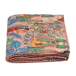 Vintage Indian Handmade Quilt Kantha Bedspread Throw Cotton Blanket Ralli King. Fixed Price $79.33.