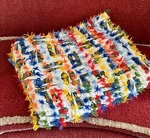 Vtg Handmade Luxury Cars Colorful Fringe Rag Quilt Blanket Throw 80X90 Twin Full. Fixed Price $49.20.
