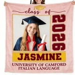 Custom 2D Flat Personalized Photo Name Text Fleece Blanket Graduation Gift. Fixed Price $16.15.