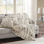 Ruched Faux Fur Plush Throw Blanket And Pillow Set With 2 Matching Square Pil.... Fixed Price $55.92.