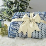 Bedsure Chunky - Knitted Throw Blankets Soft Big Yarn Blue 50"X60". Fixed Price $50.00.