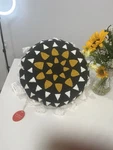 Opalhouse Sun Throw Pillow Round Black Gold Beaded White Tassels Two Piece. Fixed Price $95.00.