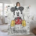 Personalized Mickey And Friends Blanket, Custom Name Disney Blankets, Fam. Fixed Price $84.99.
