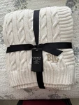 Ralph Lauren Jamie Cable Knit Monogram Throw Blanket. Fixed Price $55.00.