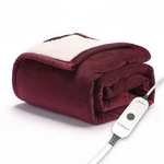 Sunbeam Royal Mink Sherpa Heated Personal Throw Blanket - Cabernet New. Fixed Price $36.41.