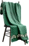 Aran Woollen Mills Irish Shamrock Blanket Cable Knit 100% Merino Made Ireland. Fixed Price $103.90.