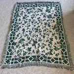 Crown Craft Tapestry Throw Ivy Trellis Green Cotton 48X60" Jacquard Trailing. Fixed Price $29.99.