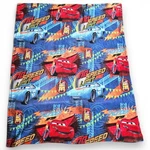 Disney Store Cars Fleece Blanket Blue Lightning Mcqueen Strip Weathers 46"X56". Fixed Price $18.00.