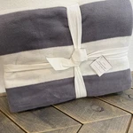 Pottery Barn Striped Reversible Throw Blanket, 55"X80" Gray/white. Fixed Price $49.00.
