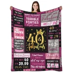 Heifam 40TH Birthday Gifts Women, Year Old 50"X60", Pink. Fixed Price $32.73.