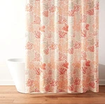 Threshold Coastal Shower Curtain Set - Coral Branch (missing 1 Hook) Open Box. Fixed Price $16.99.
