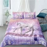 White Horse Across The Bridge 3D Quilt Duvet Doona Cover Set Pillow Case Print. Fixed Price $70.95.