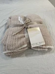 Barefoot Dreams Cozy Chic Contrast Tip Blanket, Beige, 45 X 60. Fixed Price $129.99.
