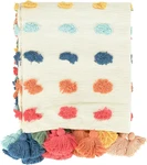 Creative Co-op Soft Woven Cotton Throw With Tufted Dots And Tassels, Multicolor. Fixed Price $89.63.