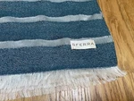 Sferra Marice Peacock Blue Throw Blanket Dobby Striped Fringed Wool Silk 55 X90. Fixed Price $99.00.