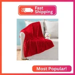 Miulee Red Fleece Blanket With Stripe Pattern Fuzzy Flannel Soft Warm Throw. Fixed Price $21.74.