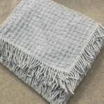 Smith & Johnson Chenille Throw Blanket Blue W/fringe 52" X 58". Fixed Price $28.95.